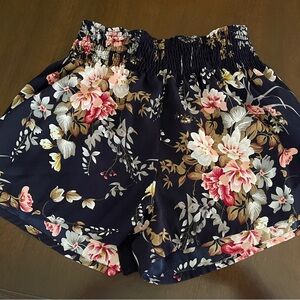 Navy floral shorts